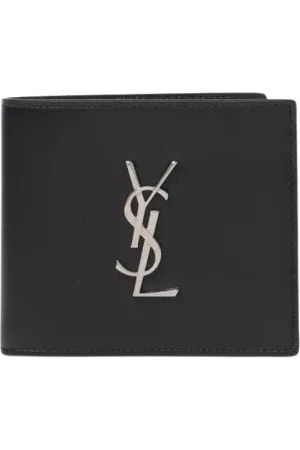 Saint Laurent Accessoarer, Herr, ONE Size, Läder, Svart läder BiFold plånbok