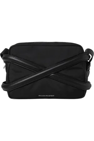 Alexander McQueen Väska, Herr, ONE Size, Läder, Svart Nylon Läder Axelväska