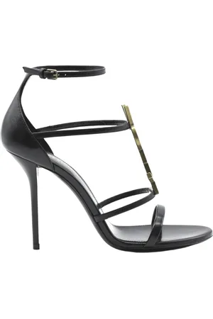 Saint Laurent Skor, Dam, 40 EU, Bomull, Stiliga högklackade sandaler
