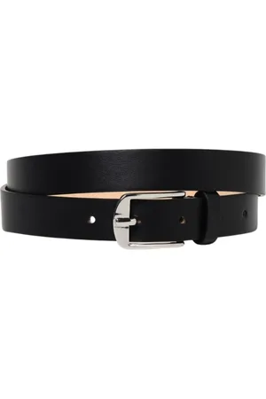 Dsquared2 Accessoarer, Herr, 95 CM, Läder, Svart Läderbälte Silver Spänne