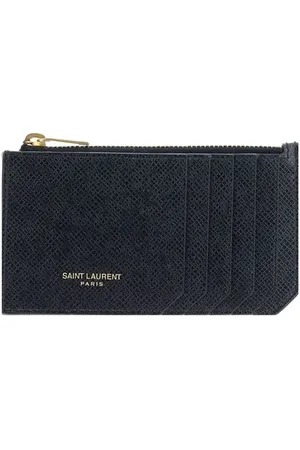 Saint Laurent Accessoarer, Herr, ONE Size, Läder, Läderkorthållare med dragkedjeficka