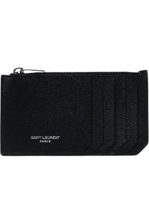 Saint Laurent Accessoarer, Herr, ONE Size, Läder, Svart läderkorthållare plånbok