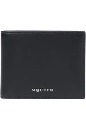 Alexander McQueen Accessoarer, Herr, ONE Size, Läder, Svart Läderplånbok Stilren och Praktisk