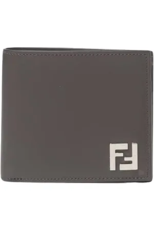 Fendi Accessoarer, Herr, ONE Size, Läder, Brun Läder Plånbok Stilren och Praktisk