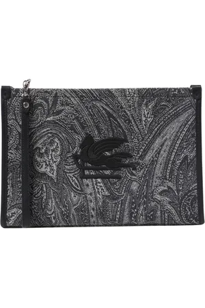 Etro Väska, Herr, ONE Size, Blå Paisley Portfölj med Dragkedja