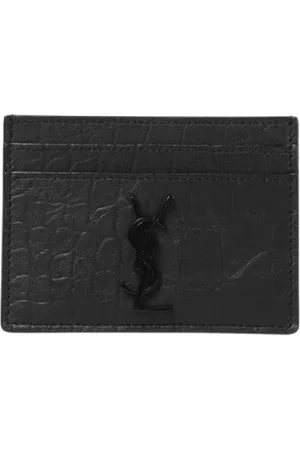 Saint Laurent Accessoarer, Herr, ONE Size, Läder, Svart Läderkorthållare Plånbok