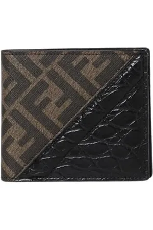 Fendi Accessoarer, Herr, ONE Size, Bomull, Diagonal Coated Cotton Leather Wallet