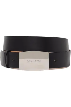Dsquared2 Accessoarer, Herr, 95 CM, Läder, Svart Läderbälte Metallspänne