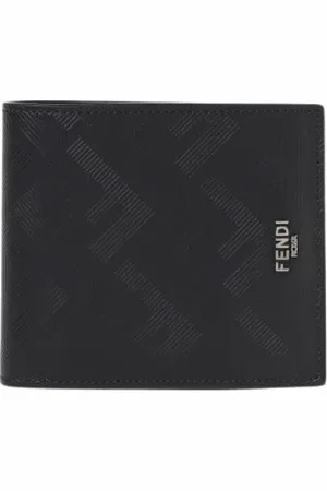 Fendi Accessoarer, Herr, ONE Size, Läder, Klassisk Svart Läderplånbok