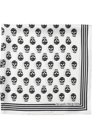 Alexander McQueen Accessoarer, Herr, ONE Size, Sidenscarf med skalletryck