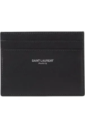 Saint Laurent Accessoarer, Herr, ONE Size, Läder, Svart Läderkorthållare Plånbok