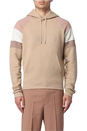 Saint Laurent Sweatshirts & Hoodies, Herr, S, Bomull, Nude Colorblock Hoodie Sweatshirt