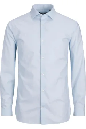 JACK & JONES Skjorta, Herr, M, Bomull, Blå Cashmere Långärmad Skjorta