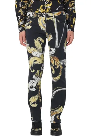 VERSACE Jeans, Herr, W32, Bomull, Multifärgad Barocktryck Stiliga Jeans