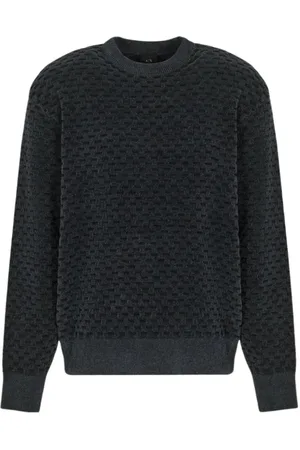 Armani Exchange Stickade tröjor & koftor, Herr, S, Polyester, Geometriskt Mönstrad Sweatshirt Hoodie
