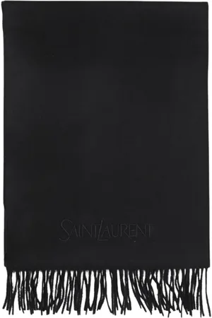 Saint Laurent Accessoarer, Herr, ONE Size, Svart Ull Frans Sjal