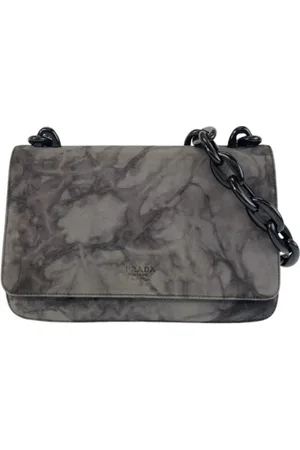 Prada Pre-owned, Dam, ONE Size, Mocka, Pre-owned Laeder crossbodyvskor