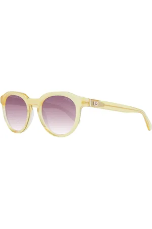 Guess Accessoarer, unisex, ONE Size, Gula Herr Solglasögon Rund Stil