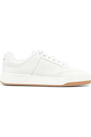 Saint Laurent Skor, Herr, 44 EU, Läder, Vita Låga Snörskor i Läder