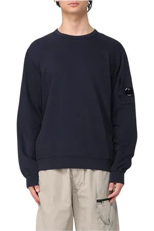 C.P. Company Sweatshirts & Hoodies, Herr, M, Bomull, Blå Crew Sweatshirt Stilren Bekväm Mångsidig