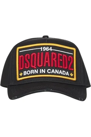 Dsquared2 Accessoarer, Herr, ONE Size, Bomull, Sliten Baseballkeps Svart Stilig Hatt
