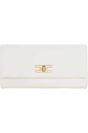 Elisabetta Franchi Väska, Dam, ONE Size, Läder, Girello Clutch Väska med Metalllogo