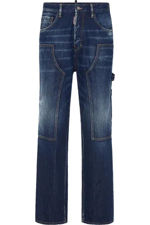 Dsquared2 Jeans, Herr, 2Xl, Bomull, Blå Snickarstil Ficka Jeans