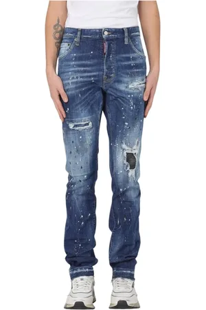 Dsquared2 Jeans, Herr, XL, Bomull, Stiliga Paint Splatter Jeans