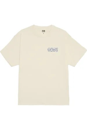 Obey Topp, Herr, M, Bomull, Abstrakta Saker Tee Kräm Kortärmad