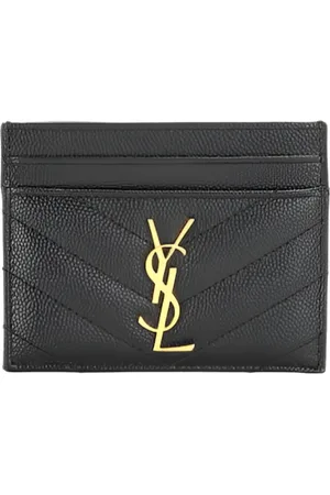 Saint Laurent Accessoarer, Dam, ONE Size, Läder, Monogram Läder Korthållare Svart