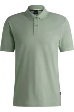 HUGO BOSS Topp, Herr, M, Bomull, Klassisk Bomullspolo Ljusgrön