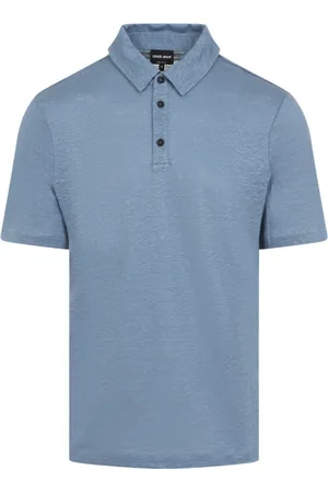 Giorgio Armani Topp, Herr, S, Linne, Blå Linne T-shirt