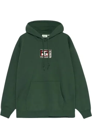Obey Sweatshirts & Hoodies, Herr, S, Bomull, Rain forest huvtröja med broderad logotyp