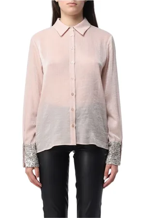 Liu Jo Blusar & Skjortor , Dam, M, Polyester, Paljett Tunika Topp Nude Shine