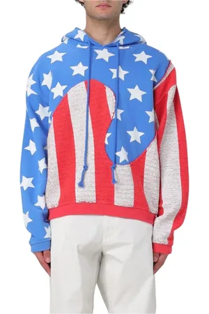 ERL Sweatshirts & Hoodies, Herr, M, Blå Flag Hoodie