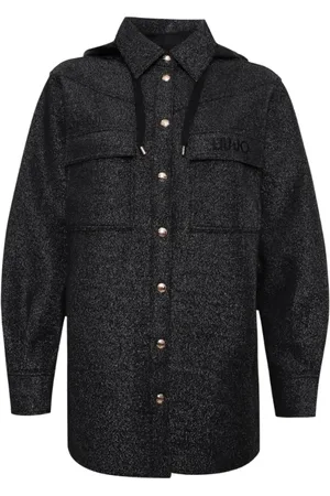 Liu Jo Kappa, Dam, 2Xs, Polyester, Svart Huva Tröja Grundstil