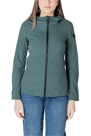 Peuterey Jacka, Dam, L, Polyester, Grön Turtleneck Huva Jacka med Dragkedja