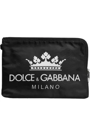 Dolce & Gabbana Väska, Herr, ONE Size, Nylon, Svart Milano Print Nylon Pouch Clutch
