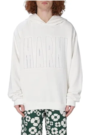 Marni Sweatshirts & Hoodies, Herr, L, Bomull, Broderad Logga Hoodie