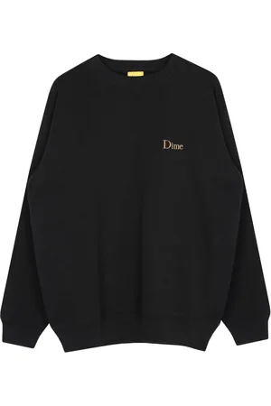 DIME Sweatshirts & Hoodies, Herr, M, Bomull, Svart långärmad bomull crewneck tröja