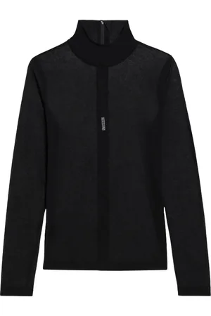 Helmut Lang Topp, Dam, S, Bomull, Svart långärmad turtleneck tee