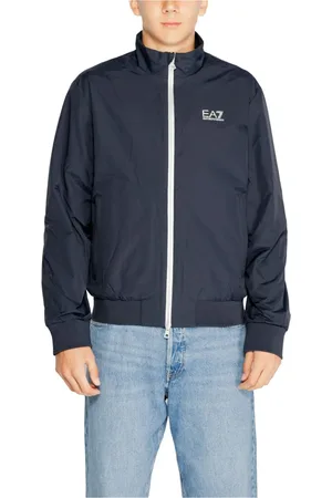 EA7 Jacka, Herr, XL, Blå Turtleneck Dragkedja Jacka för Höst/Vinter