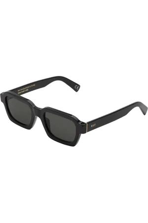 Retrosuperfuture Accessoarer, unisex, ONE Size, Geometriska svarta solglasögon med retrostil