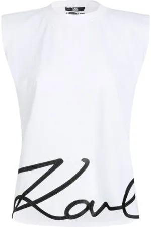 Karl Lagerfeld Topp, Dam, S, Bomull, Top Con logo