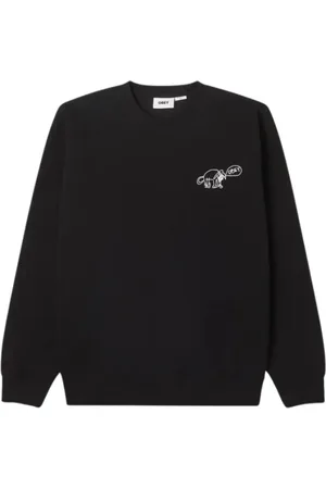 Obey Sweatshirts & Hoodies, Herr, S, Bomull, Tryckt Sweatshirt med Huva, Regular Passform