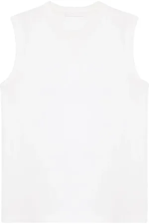 Helmut Lang Topp, Dam, L, Bomull, Vit Muscle Tank med Baklogo