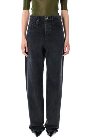 Saint Laurent Jeans, Dam, W28, Bomull, Svart Carrot-Fit Jeans Bermuda