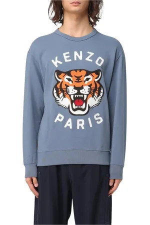 Kenzo Sweatshirts & Hoodies, Herr, S, Bomull, Tiger Head Sweatshirt Svart Män