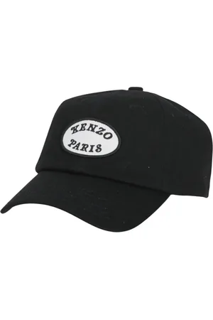 Kenzo Accessoarer, Herr, ONE Size, Bomull, Svart Oval Logo Keps