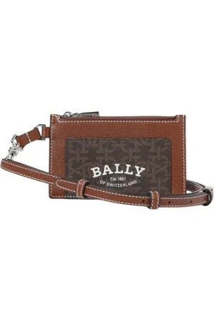 Bally Accessoarer, Herr, ONE Size, Läder, Brun läderkorthållare med rem